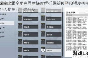 深空之眼全角色强度梯度解析最新T0至T3强度榜单全人物排行一网打尽