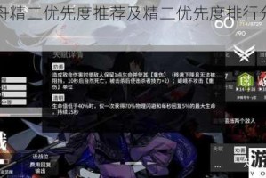 明日方舟精二优先度推荐及精二优先度排行分享大揭秘