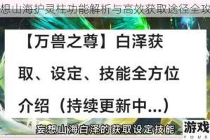 妄想山海护灵柱功能解析与高效获取途径全攻略