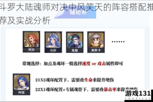 斗罗大陆魂师对决中风笑天的阵容搭配推荐及实战分析