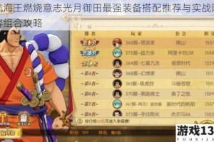 航海王燃烧意志光月御田最强装备搭配推荐与实战阵容组合攻略