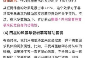 原神皇女主 C 圣遗物阵容搭配全面攻略及技巧分享