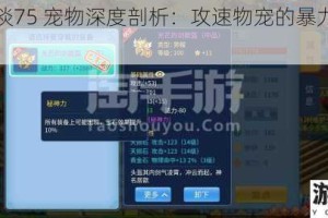 天书奇谈75 宠物深度剖析：攻速物宠的暴力输出之道