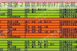 全面剖析地下城堡 2 精灵刺客的打法攻略及实用技巧