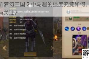 深度剖析梦幻三国 2 中马超的强度究竟如何，是否值得培养与关注？