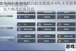 王者荣耀新赛季烽烟四起全面盘点 KPL 4 支新晋战队，实力角逐即将开启