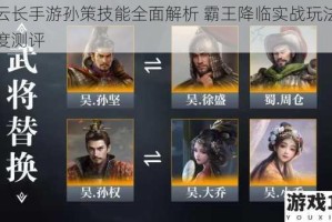 关云长手游孙策技能全面解析 霸王降临实战玩法与强度测评