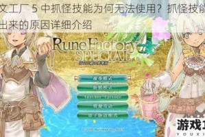 符文工厂 5 中抓怪技能为何无法使用？抓怪技能用不出来的原因详细介绍