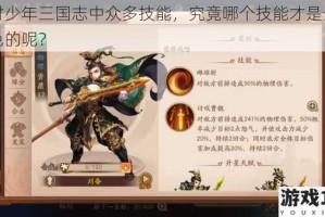 探讨少年三国志中众多技能，究竟哪个技能才是最为出色的呢？