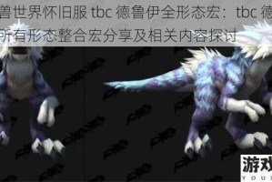 魔兽世界怀旧服 tbc 德鲁伊全形态宏：tbc 德鲁伊所有形态整合宏分享及相关内容探讨