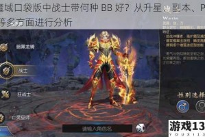 魔域口袋版中战士带何种 BB 好？从升星、副本、PK 等多方面进行分析