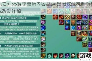 云顶之弈S5赛季更新内容盘点 黑暗攻速机制解析与版本改动详解