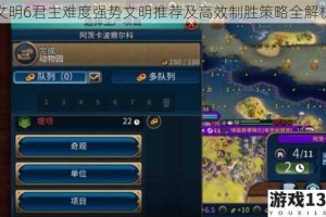文明6君主难度强势文明推荐及高效制胜策略全解析