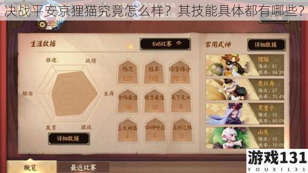 决战平安京狸猫究竟怎么样?其技能具体都有哪些?