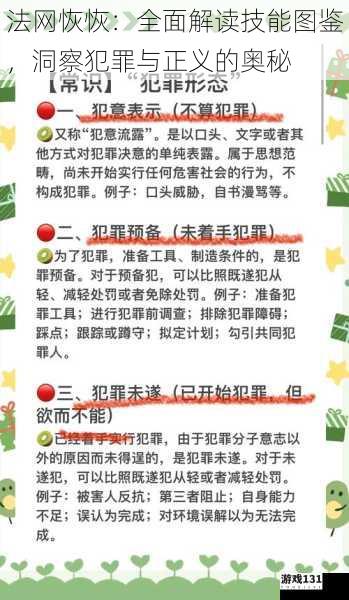 法网恢恢:全面解读技能图鉴,洞察犯罪与正义的奥秘