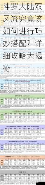 斗罗大陆双凤流究竟该如何进行巧妙搭配?详细攻略大揭秘