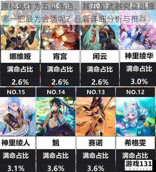 原神魈作为五星角色,其五星武器究竟选择哪一把最为合适呢?且看详细分析与推荐