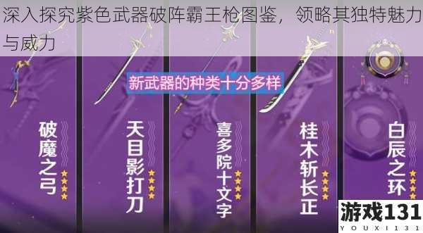 深入探究紫色武器破阵霸王枪图鉴,领略其独特魅力与威力