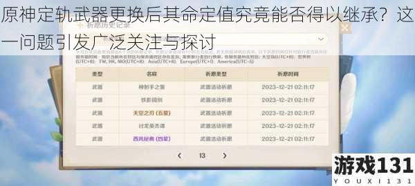 原神定轨武器更换后其命定值究竟能否得以继承?这一问题引发广泛关注与探讨