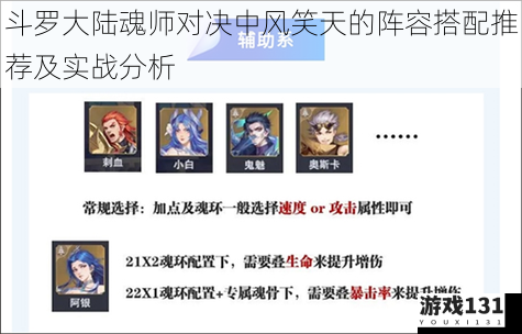 斗罗大陆魂师对决中风笑天的阵容搭配推荐及实战分析