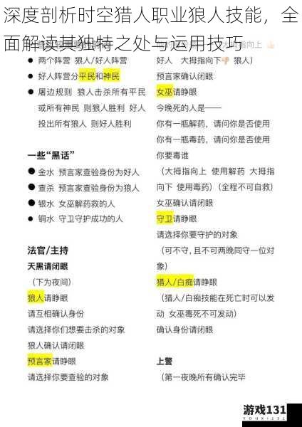 深度剖析时空猎人职业狼人技能,全面解读其独特之处与运用技巧