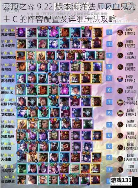 云顶之弈 9.22 版本海洋法师吸血鬼为主 C 的阵容配置及详细玩法攻略