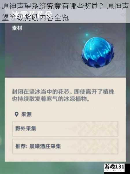 原神声望系统究竟有哪些奖励?原神声望等级奖励内容全览