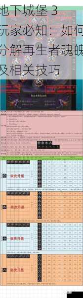地下城堡 3 玩家必知:如何分解再生者魂魄及相关技巧