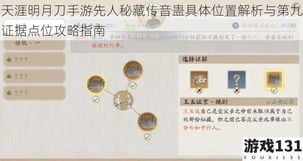 天涯明月刀手游先人秘藏传音蛊具体位置解析与第九证据点位攻略指南