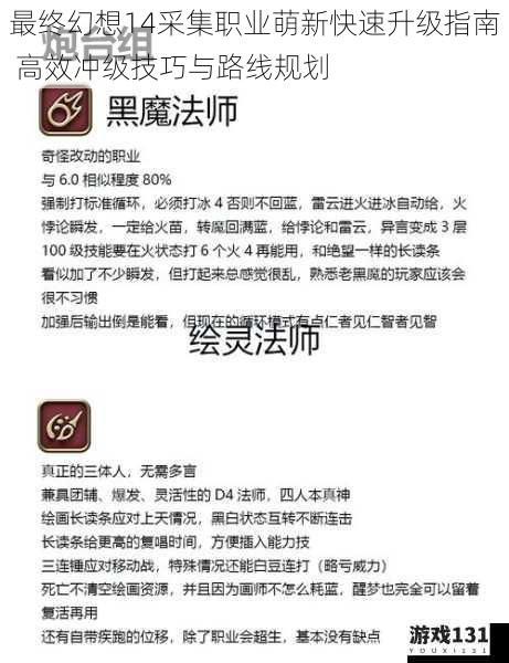 最终幻想14采集职业萌新快速升级指南 高效冲级技巧与路线规划