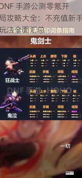 DNF 手游公测零氪开局攻略大全:不充值新手玩法全面汇总