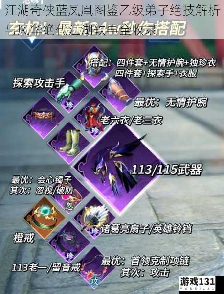 江湖奇侠蓝凤凰图鉴乙级弟子绝技解析与风华绝代江湖轶事全收录
