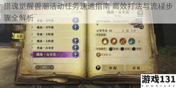 猎魂觉醒兽潮活动任务速通指南 高效打法与流程步骤全解析