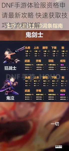 DNF手游体验服资格申请最新攻略 快速获取技巧与流程详解