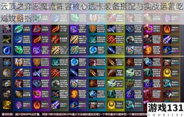 云顶之弈恶魔流阵容核心选卡装备搭配与实战运营吃鸡攻略指南
