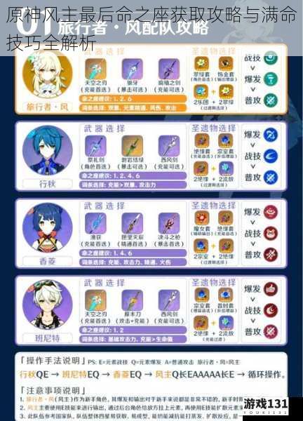 原神风主最后命之座获取攻略与满命技巧全解析