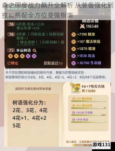 森之国度战力飙升全解析 从装备强化到技能搭配全方位变强指南