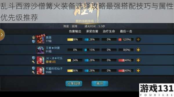 乱斗西游沙僧篝火装备选择攻略最强搭配技巧与属性优先级推荐