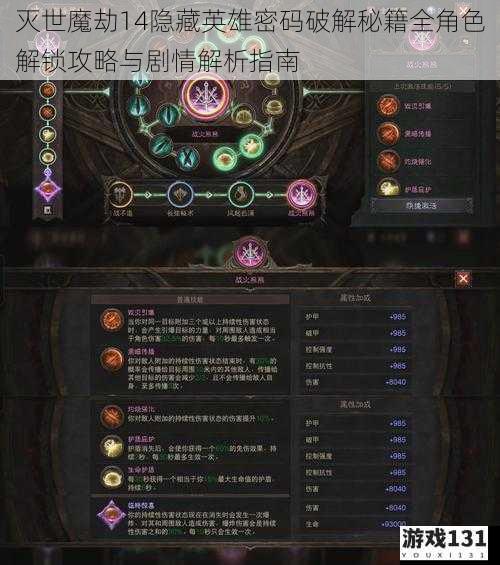 灭世魔劫14隐藏英雄密码破解秘籍全角色解锁攻略与剧情解析指南