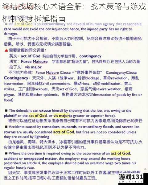 终结战场核心术语全解：战术策略与游戏机制深度拆解指南