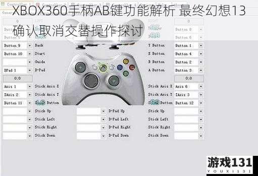 XBOX360手柄AB键功能解析 最终幻想13确认取消交替操作探讨