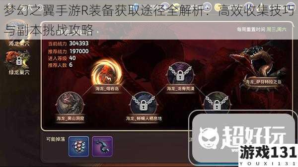 梦幻之翼手游R装备获取途径全解析：高效收集技巧与副本挑战攻略