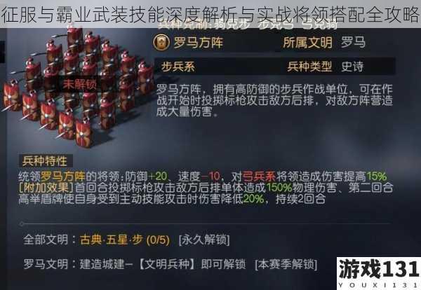 征服与霸业武装技能深度解析与实战将领搭配全攻略