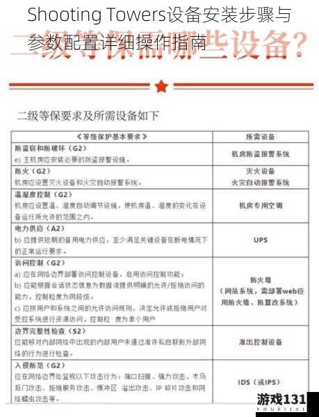 Shooting Towers设备安装步骤与参数配置详细操作指南
