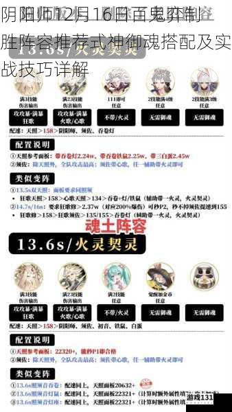 阴阳师12月16日百鬼弈制胜阵容推荐式神御魂搭配及实战技巧详解