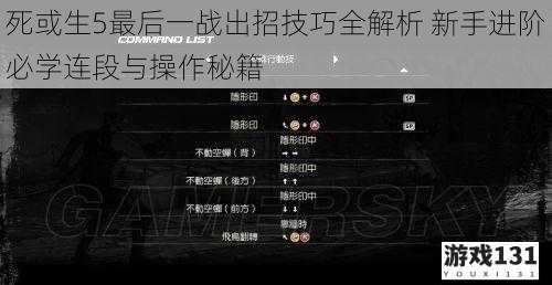 死或生5最后一战出招技巧全解析 新手进阶必学连段与操作秘籍