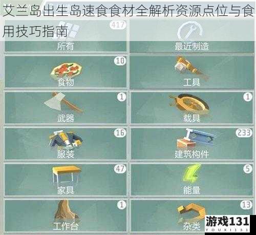 艾兰岛出生岛速食食材全解析资源点位与食用技巧指南