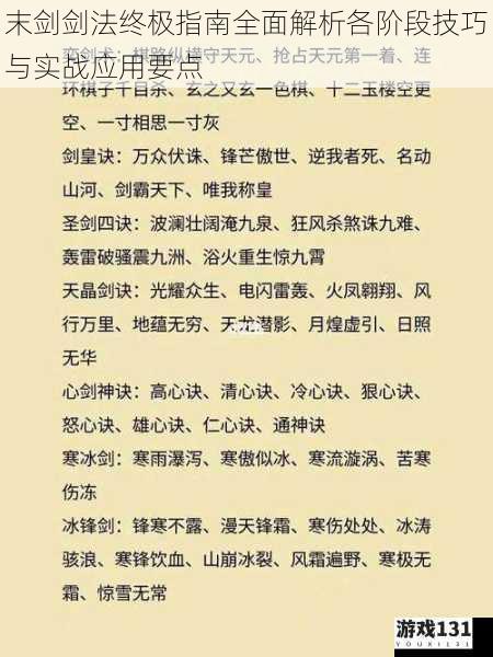 末剑剑法终极指南全面解析各阶段技巧与实战应用要点