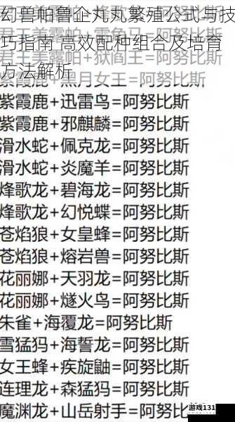 幻兽帕鲁企丸丸繁殖公式与技巧指南 高效配种组合及培育方法解析