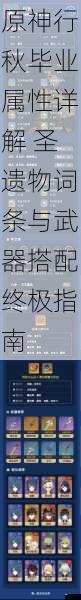 原神行秋毕业属性详解 圣遗物词条与武器搭配终极指南